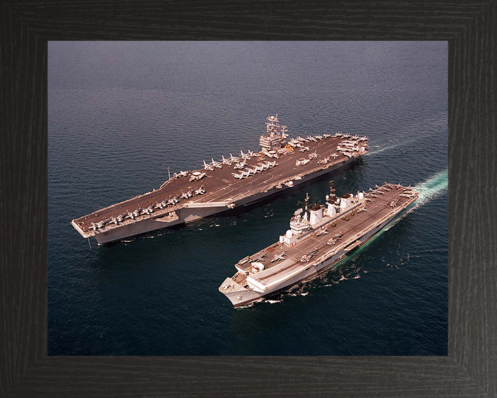 HMS Illustrious (R06) Photo Print - With USS John C. Stennis 1998 - Royal Navy Invincible Class Aircraft Carrier