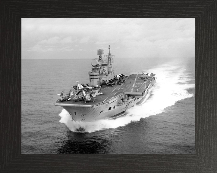 HMS Eagle (R05) Royal Navy Audacious Class Aircraft Carrier At Speed Photo Print Wall Art Decor Posters, Prints, & Visual Artwork Hampshire Prints 10 x 8 Black Frame No