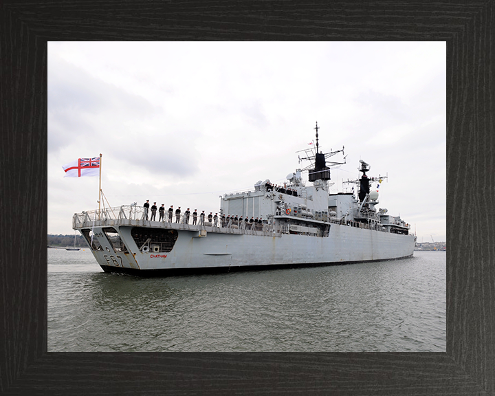 HMS Chatham (F87) Royal Navy Type 22 Frigate Devonport 2011 Photo Print Wall Art Decor Posters, Prints, & Visual Artwork Hampshire Prints 10 x 8 Black Frame No