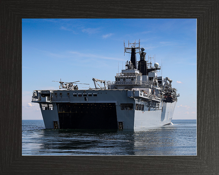 HMS Albion (L14) Royal Navy Albion Class Amphibious Ship Well Deck View Photo Print Wall Art Naval Decor Posters, Prints, & Visual Artwork Hampshire Prints 10 x 8 Black Frame No