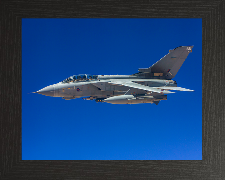 RAF Tornado GR4 in flight Photo Print - Royal Air Force Aircraft Hampshire Prints 10 x 8 Black Frame No