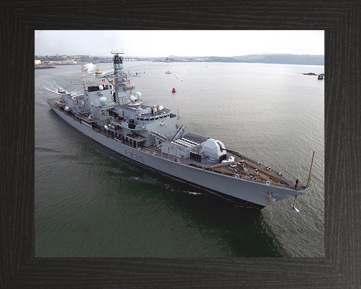 HMS Norfolk (F230) Photo Print - Entering Harbour - Royal Navy Type 23 Frigate Hampshire Prints 10 x 8 Black Frame No