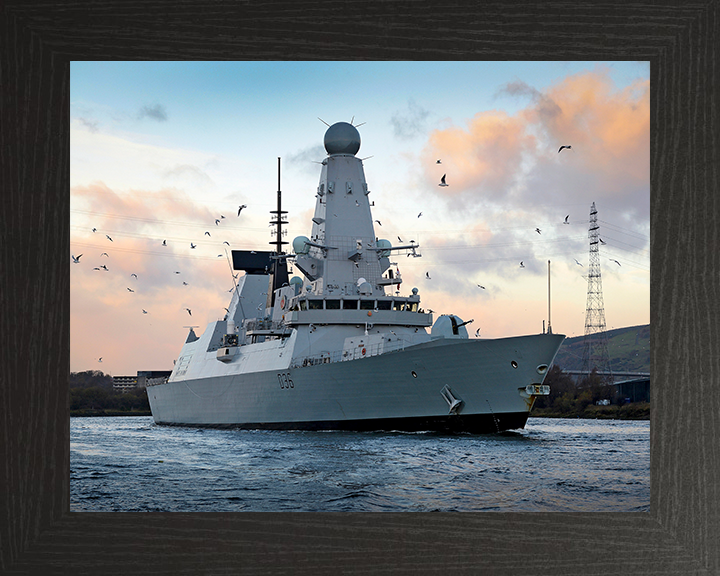 HMS Defender (D36) Photo Print - Glasgow 2013 - Royal Navy Type 45 Destroyer Hampshire Prints 10 x 8 Black Frame No