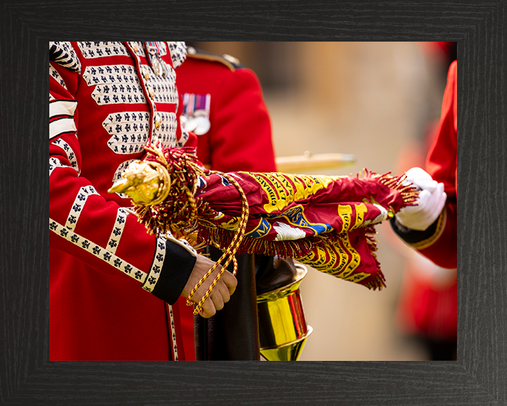 Coldstream Guards colour is unveiled Photo Print - British Army Hampshire Prints 10 x 8 Black Frame No