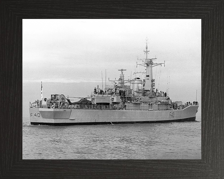 HMS Sirius (F40) Photo Print - At Sea 1984 - Royal Navy Leander Class Frigate Posters, Prints, & Visual Artwork Hampshire Prints 10 x 8 Black Frame No