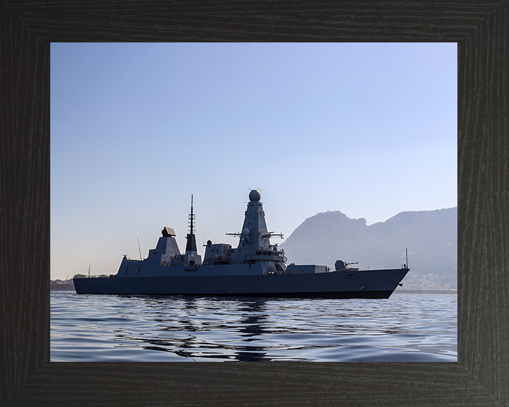 HMS Duncan (D37) Royal Navy Type 45 Destroyer Starboard View Photo Print Wall Art Decor Posters, Prints, & Visual Artwork Hampshire Prints 10 x 8 Black Frame No