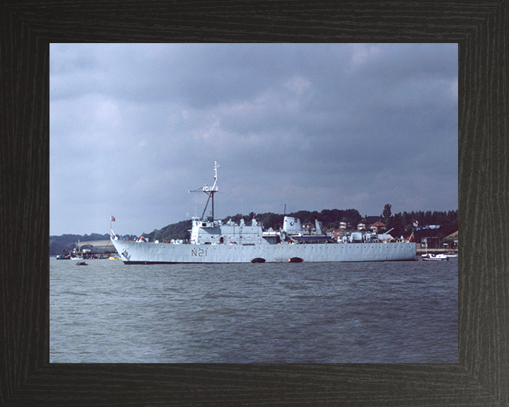 HMS Abdiel (N21) Photo Print - Port Side View - Royal Navy Abdiel Class Mine Layer Hampshire Prints 10 x 8 Black Frame No