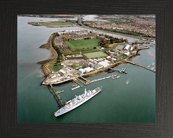 HMS Bristol (D23) Photo Print - At HMS Excellent 2017 - Royal Navy Type 82 Destroyer Posters, Prints, & Visual Artwork Hampshire Prints 10 x 8 Black Frame No