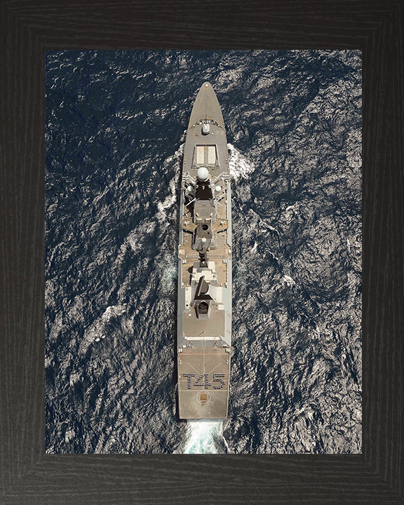HMS Dauntless (D33) Royal Navy Type 45 Destroyer From Above Photo Print Wall Art Decor Posters, Prints, & Visual Artwork Hampshire Prints 10 x 8 Black Frame No