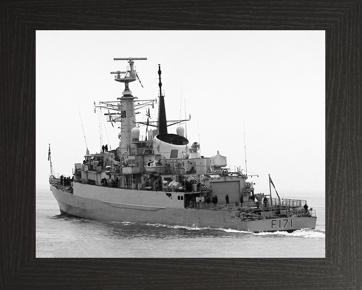 HMS Active (F171) Royal Navy Type 21 Frigate Port Quarter View Photo Print Wall Art Decor Posters, Prints, & Visual Artwork Hampshire Prints 10 x 8 Black Frame No
