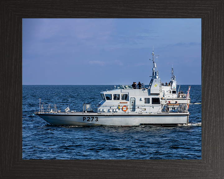 HMS Pursuer (P273) Photo Print - Underway 2025 - Royal Navy Archer Class P2000 Patrol Vessel Hampshire Prints 10 x 8 Black Frame No