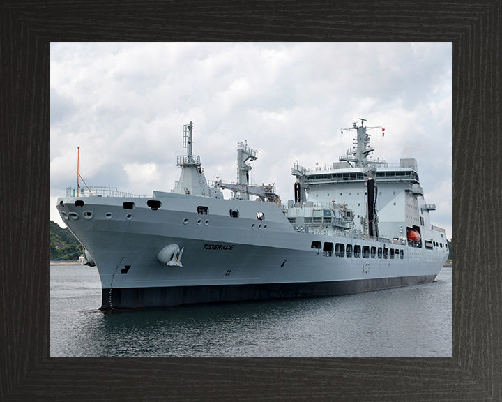 RFA Tiderace (A137) Photo Print - Low Port Side View - Royal Fleet Auxiliary Tide Class Tanker Hampshire Prints 10 x 8 Black Frame No