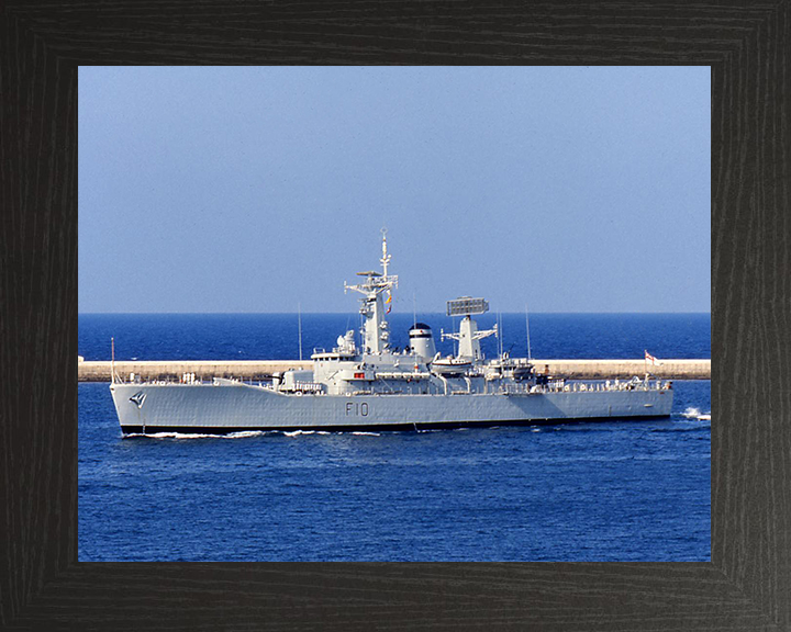 HMS Aurora (F10) Royal Navy Leander Class Frigate Port Side View In Colour Photo Print Wall Art Decor Posters, Prints, & Visual Artwork Hampshire Prints 10 x 8 Black Frame No