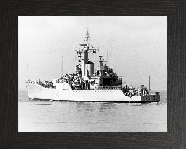 HMS Berwick (F115) Royal Navy Rothesay Class Frigate Port Quarter View Photo Print Wall Art Decor Posters, Prints, & Visual Artwork Hampshire Prints 10 x 8 Black Frame No