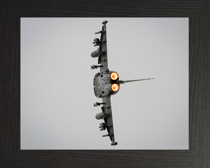 RAF Typhoon FGR4 over RAF Fairford Photo Print - Royal Air Force Aircraft Hampshire Prints 10 x 8 Black Frame No