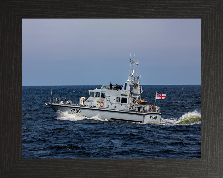 HMS Dasher (P280) Photo Print - At Sea Sept 2025 - Royal Navy Archer Class P2000 Patrol Vessel Hampshire Prints 10 x 8 Black Frame No