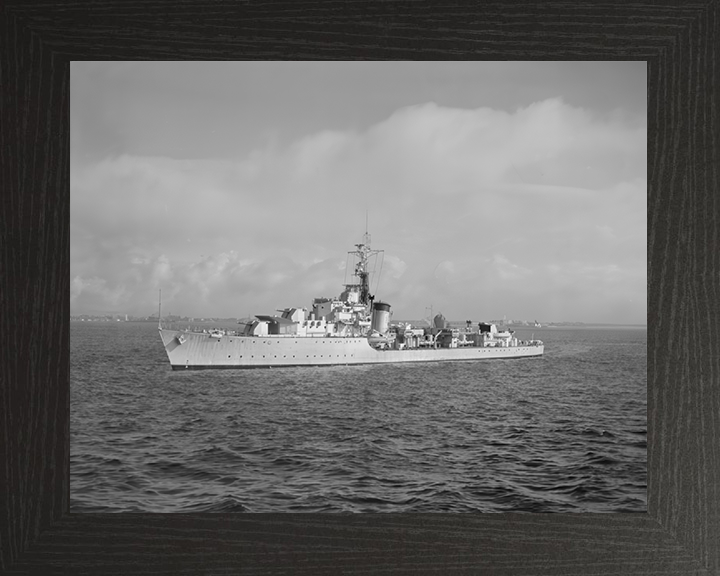 HMS Zephyr (R19) Photo Print - Spithead 1952 - Royal Navy Z Class Destroyer Hampshire Prints 10 x 8 Black Frame No