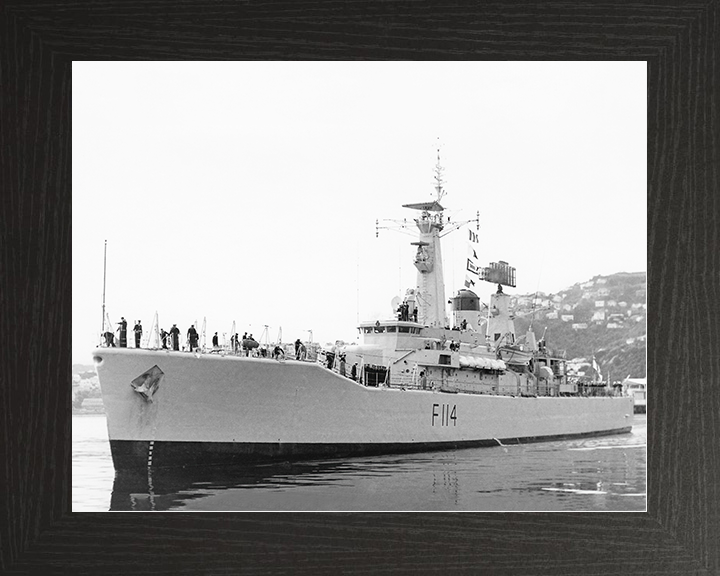 HMS Ajax (F114) Royal Navy Leander Class Frigate Photo Print Warship Wall Art Posters, Prints, & Visual Artwork Hampshire Prints 10 x 8 Black Frame No