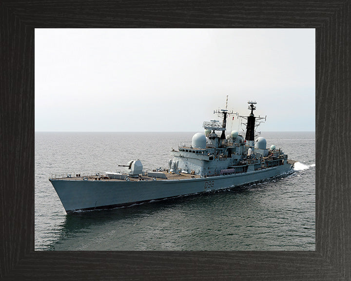 HMS York (D98) Photo Print - At Sea - Royal Navy Type 42 Destroyer Hampshire Prints 10 x 8 Black Frame No