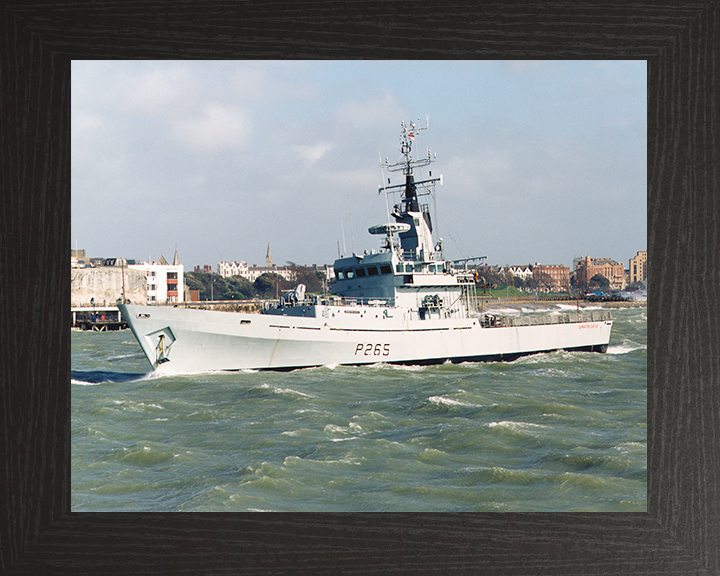 HMS Dumbarton Castle (P265) Royal Navy Castle Class Patrol Vessel Portsmouth Photo Print Wall Art Decor Posters, Prints, & Visual Artwork Hampshire Prints 10 x 8 Black Frame No