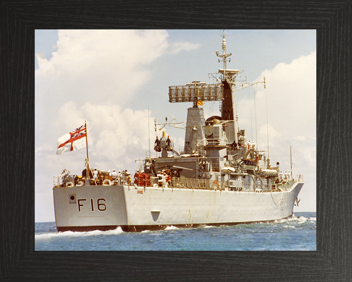 HMS Diomede (F16) Royal Navy Leander Class Frigate Starboard Quarter View Photo Print Wall Art Decor Posters, Prints, & Visual Artwork Hampshire Prints 10 x 8 Black Frame No