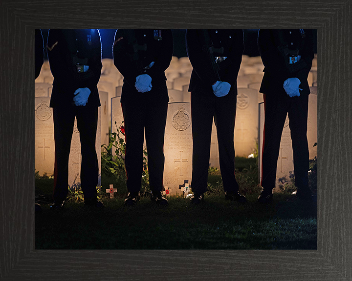 Soldiers with Commonwealth War Graves 2024 Photo Print - British Army Posters, Prints, & Visual Artwork Hampshire Prints 10 x 8 Black Frame No