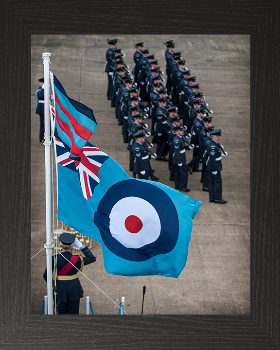 RAF Regiment Marching on Parade Photo Print - Royal Air Force Hampshire Prints 10 x 8 Black Frame No