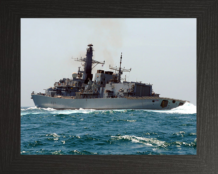HMS St Albans (F83) Photo Print - Low Port View - Royal Navy Type 23 Frigate Hampshire Prints 10 x 8 Black Frame No