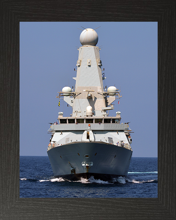 HMS Diamond (D34) Royal Navy Type 45 Destroyer Low Bow View Photo Print Wall Art Decor Posters, Prints, & Visual Artwork Hampshire Prints 10 x 8 Black Frame No
