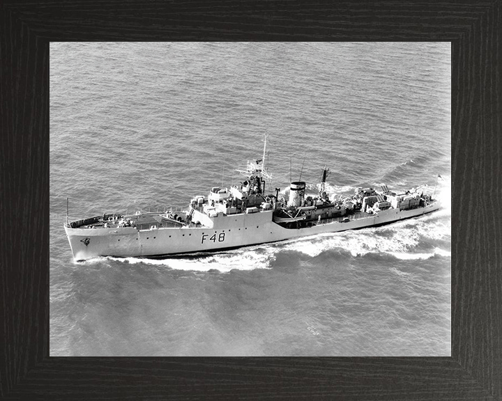 HMS Dundas (F48) Royal Navy Blackwood Class Frigate High Port Side View Photo Print Wall Art Decor Posters, Prints, & Visual Artwork Hampshire Prints 10 x 8 Black Frame No