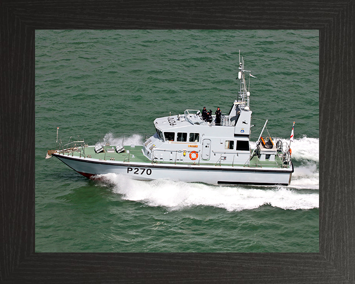 HMS Biter (P270) Photo Print - Port Side View 2017 - Royal Navy Archer Class P2000 Patrol Vessel Posters, Prints, & Visual Artwork Hampshire Prints 10 x 8 Black Frame No