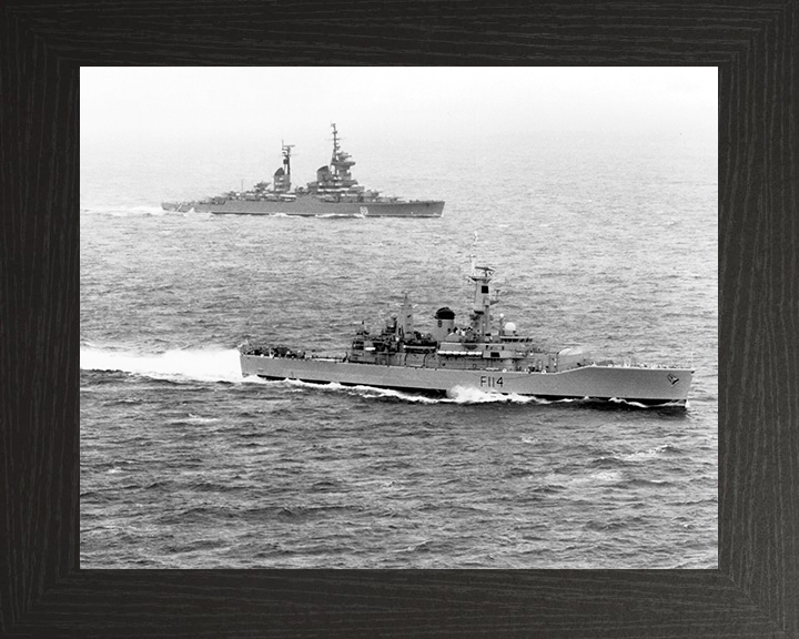 HMS Ajax (F114) Photo Print - North Sea 1976 - Royal Navy Leander Class Frigate Posters, Prints, & Visual Artwork Hampshire Prints 10 x 8 Black Frame No