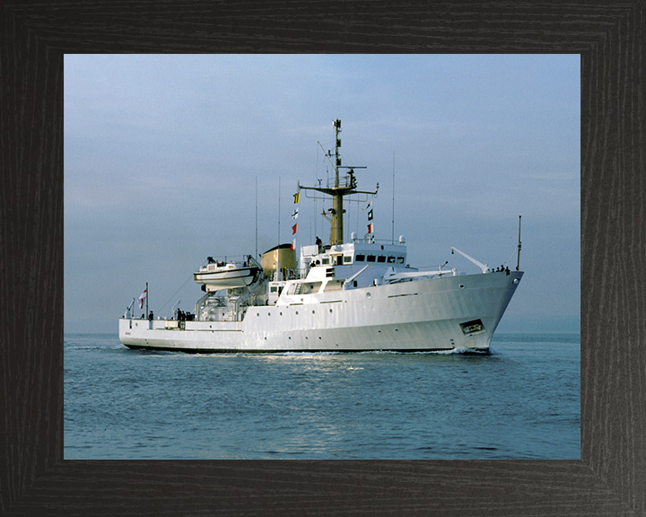 HMS Beagle (A319) Royal Navy Bulldog Class Survey Vessel Underway Photo Print Wall Art Decor Posters, Prints, & Visual Artwork Hampshire Prints 10 x 8 Black Frame No