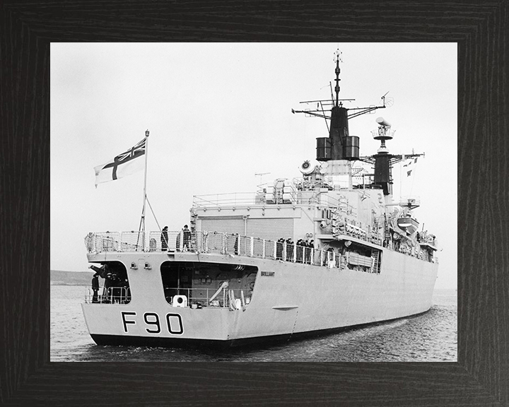 HMS Brilliant (F90) Royal Navy Type 22 Frigate Low Starboard Quarter View Photo Print Wall Art Decor Posters, Prints, & Visual Artwork Hampshire Prints 10 x 8 Black Frame No