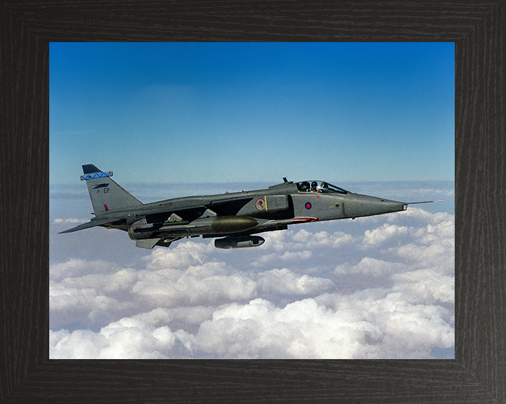RAF Jaguar Jet in flight Photo Print - Royal Air Force Aircraft Hampshire Prints 10 x 8 Black Frame No