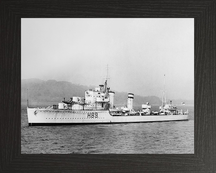 HMS Grafton (H89) Photo Print - At Sea 1936 - Royal Navy G Class Destroyer Posters, Prints, & Visual Artwork Hampshire Prints 10 x 8 Black Frame No