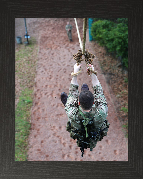 Royal Marine Recruit Commando test Tarzan Assault Course | Photo Print | Framed Print | Military | Wall Art | Decor | Photography | CTCRM Lympstone Hampshire Prints