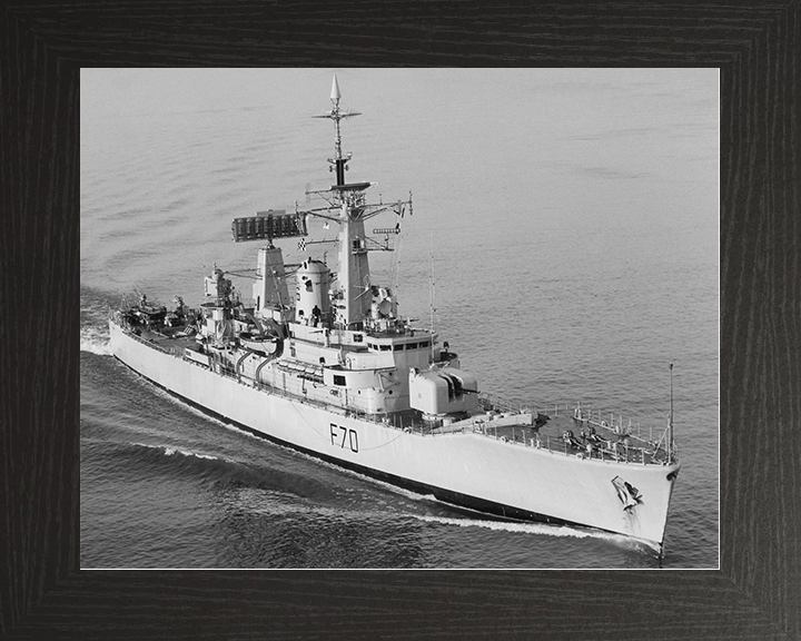 HMS Apollo (F70) Royal Navy Leander Class Frigate High Starboard Bow View Photo Print Wall Art Decor Posters, Prints, & Visual Artwork Hampshire Prints 10 x 8 Black Frame No