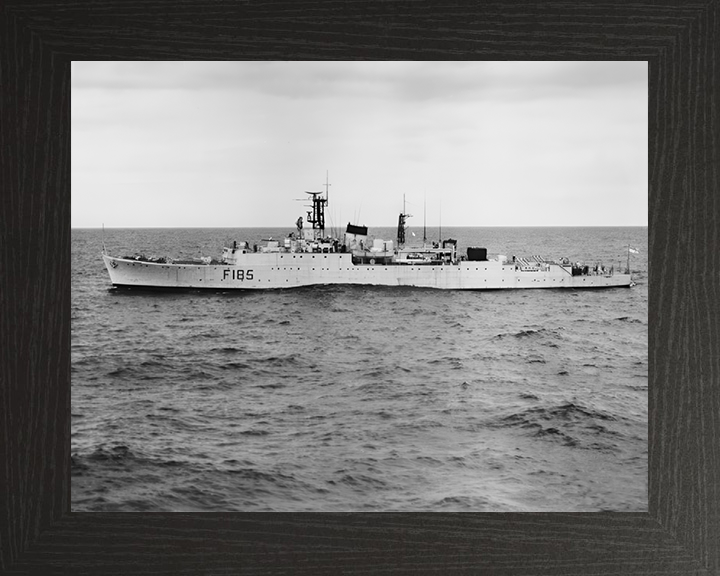 HMS Relentless (F185) Photo Print - At Sea 1950 - Royal Navy Type 15 Frigate Hampshire Prints 10 x 8 Black Frame No