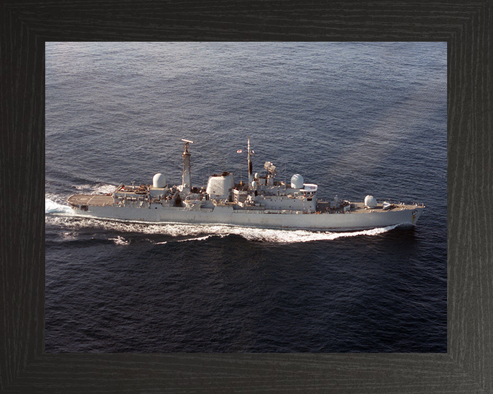 HMS Exeter (D89) Photo Print - At Sea 1986 - Royal Navy Type 42 Destroyer Hampshire Prints 10 x 8 Black Frame No