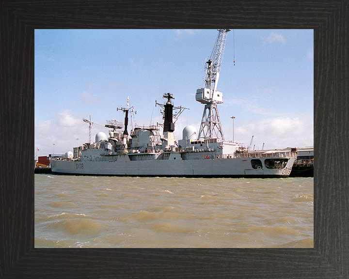 HMS Cardiff (D108) Royal Navy Type 42 Destroyer Portsmouth 1994 Photo Print Wall Art Decor Posters, Prints, & Visual Artwork Hampshire Prints 10 x 8 Black Frame No