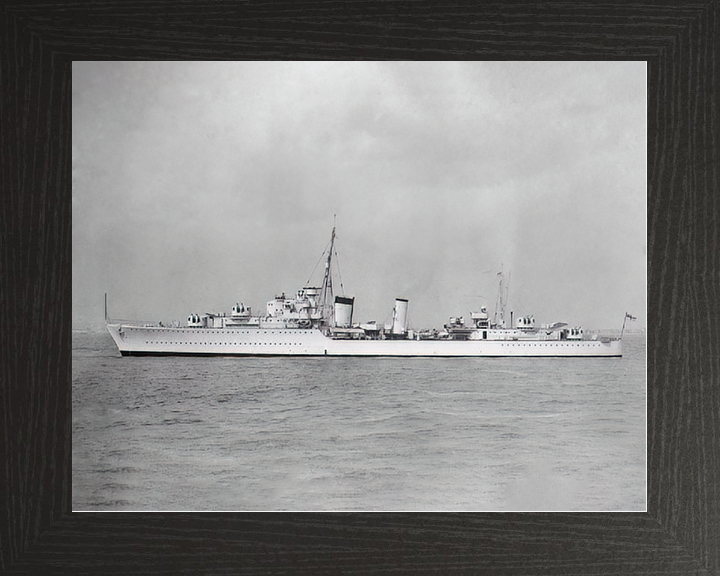 HMS Afridi (F07) Royal Navy Tribal Class Destroyer Photo Print Warship Wall Art Posters, Prints, & Visual Artwork Hampshire Prints 10 x 8 Black Frame No