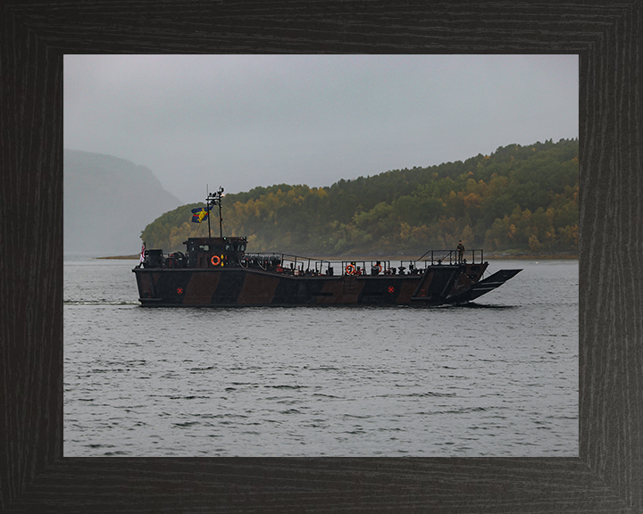Royal Marine Landing Craft Utility (LCU) Underway Norway Photo Print - CLR Armoured Support Group Hampshire Prints 10 x 8 Black Frame No