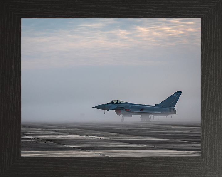 RAF Typhoon at RAF Coningsby Photo Print - Royal Air Force Aircraft Hampshire Prints 10 x 8 Black Frame No