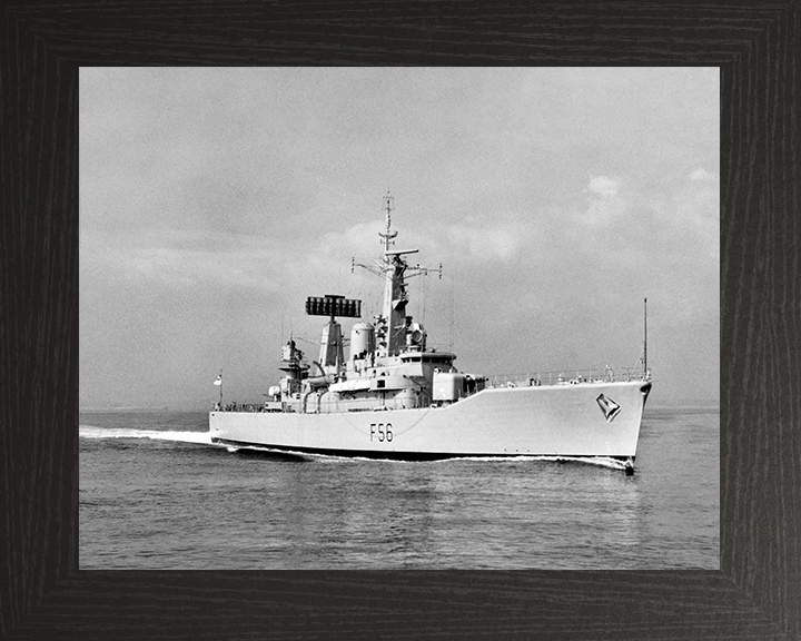 HMS Argonaut (F56) Royal Navy Leander Class Frigate Starboard Bow View Photo Print Wall Art Decor Posters, Prints, & Visual Artwork Hampshire Prints 10 x 8 Black Frame No