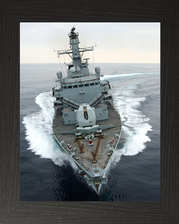 HMS Montrose (F236) Photo Print - Bow View 2005 - Royal Navy Type 23 Frigate Hampshire Prints 10 x 8 Black Frame No