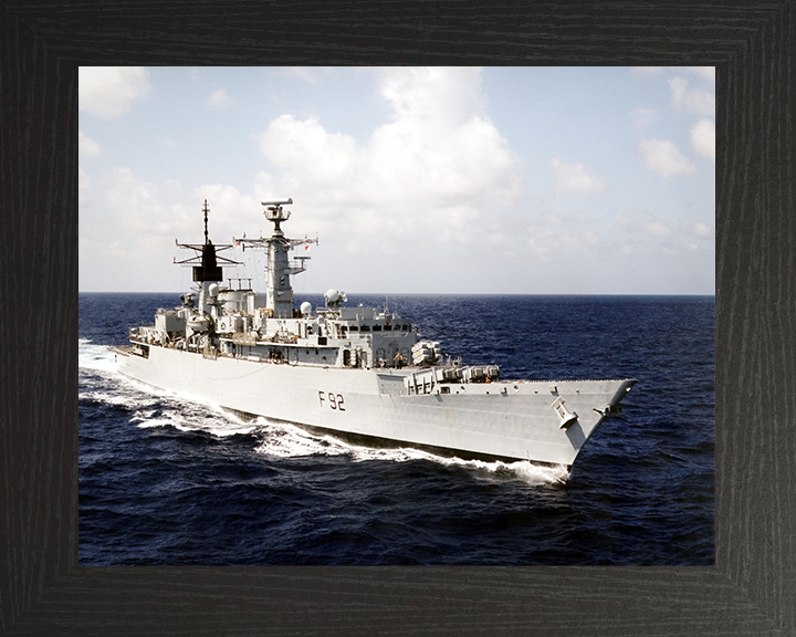 HMS Boxer (F92) Royal Navy Type 22 Frigate Starboard Bow View Photo Print Wall Art Decor Posters, Prints, & Visual Artwork Hampshire Prints 10 x 8 Black Frame No