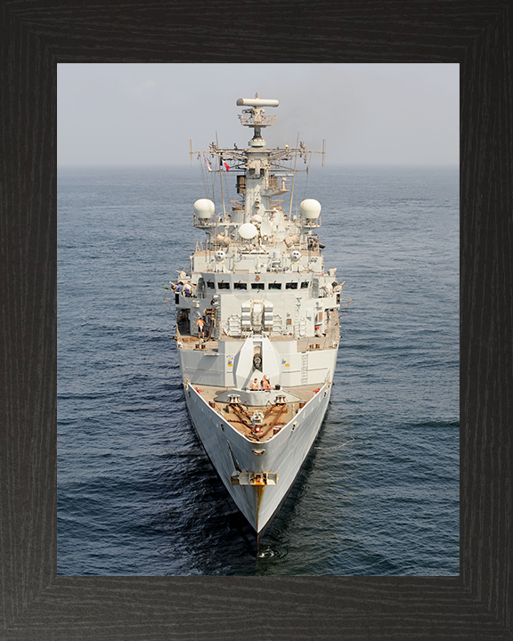 HMS Cumberland (F85) Royal Navy Type 22 Frigate High Bow View Photo Print Wall Art Decor Posters, Prints, & Visual Artwork Hampshire Prints 10 x 8 Black Frame No