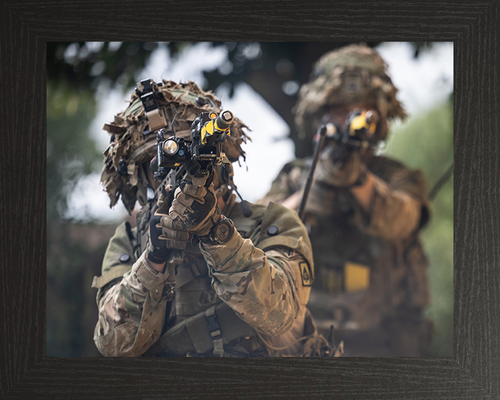 Soldiers During building clearance drills Photo Print - British Army Hampshire Prints 10 x 8 Black Frame No
