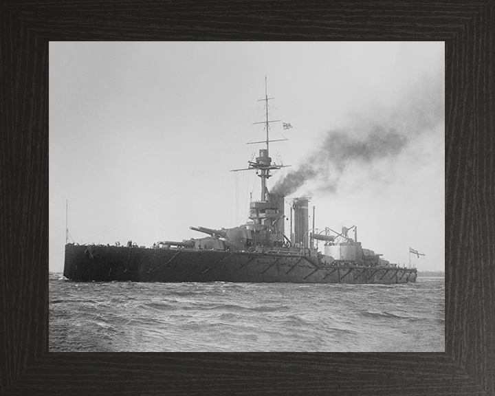 HMS Audacious (1912) Royal Navy King George V Class Battleship Port Side View Photo Print Wall Art Decor Posters, Prints, & Visual Artwork Hampshire Prints 10 x 8 Black Frame No